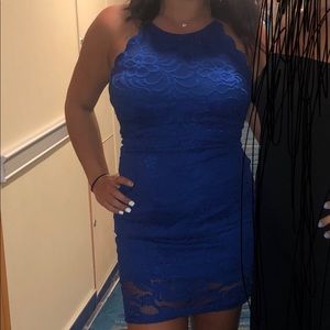 Women’s royal blue lace dress